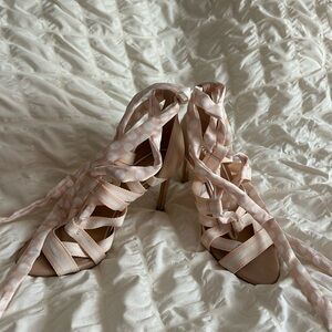 Gianni Bini Polka Dot Lace Up Heels